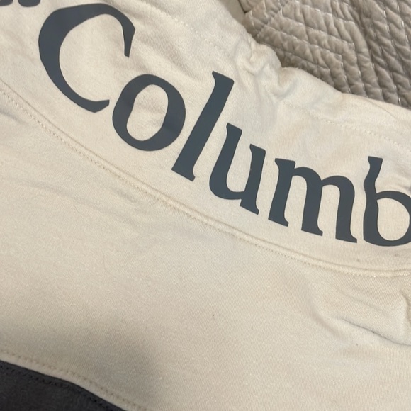 Grey and White..Colombia Slim-Fit Sweatshirt w/pockets and drawstring neck line - Picture 4 of 7